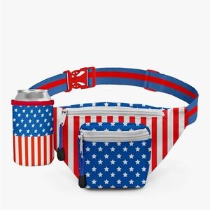 Tipsy Elves Patriotic Fanny Pack with Drink Holder set of 2